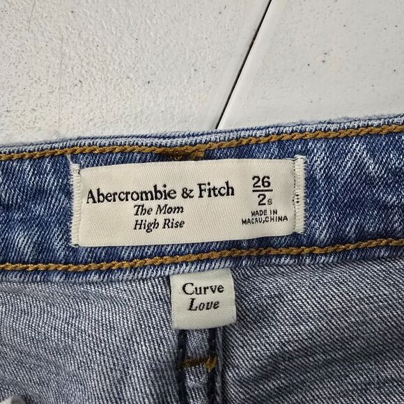 Abercrombie‎ & Fitch The Mom High Rise Curve Love Jeans 26 Light Wash 4192 - Picture 10 of 11